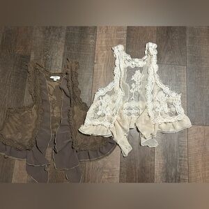 2 UMGEE lace, crocheted vests. Both for $32
